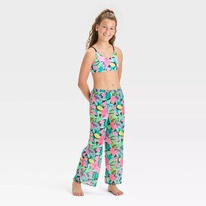 NEW Girls' Floral Printed Bikini Swimsuit Set - art class™ 3 Piece Medium 8